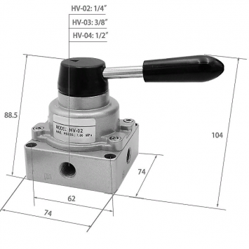 Пневмораспределитель с руч. RPK HV-03 3/8