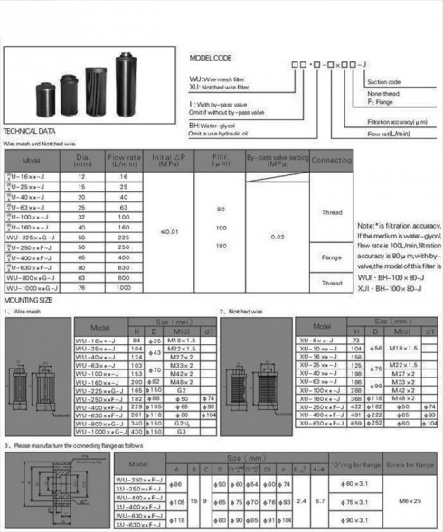 Фильтр всасывающий сетчатый WU 40 180 G3/4 