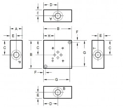 Плиты Ду6, Ду10, Ду16, Ду20 присоединительные (переходные) для монтажа гидрораспределителей