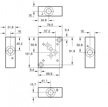 Плиты Ду6, Ду10, Ду16, Ду20 присоединительные (переходные) для монтажа гидрораспределителей