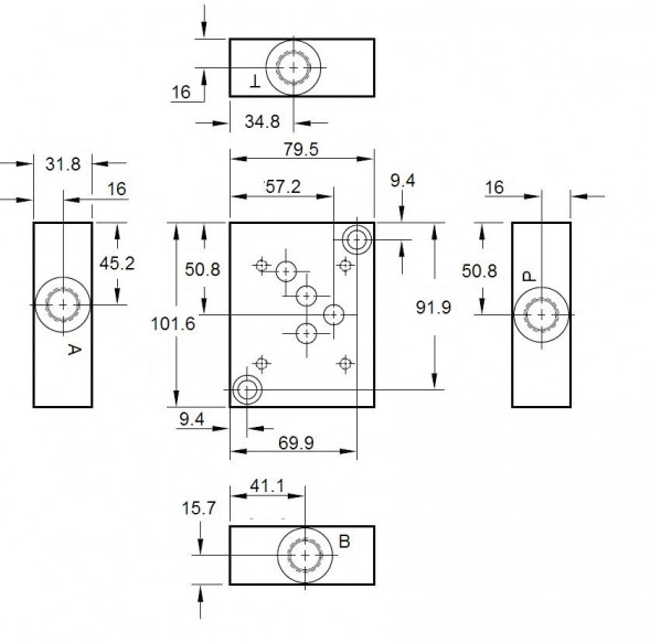 Плиты Ду6, Ду10, Ду16, Ду20 присоединительные (переходные) для монтажа гидрораспределителей