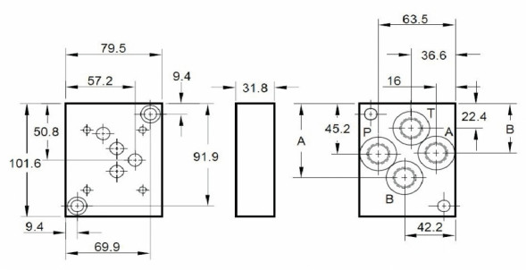 Плиты Ду6, Ду10, Ду16, Ду20 присоединительные (переходные) для монтажа гидрораспределителей