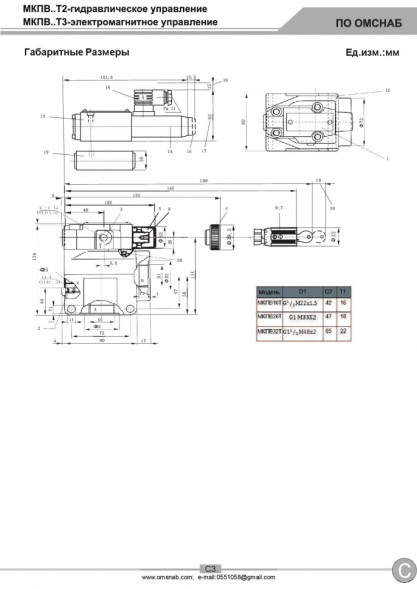 Гидроклапаны предохранительные трубного монтажа МКПВ-10/3Т, МКПВ-20/3Т, МКПВ-32/3Т